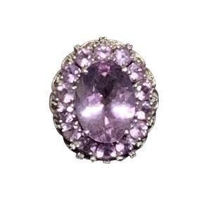 Statement Sterling Silver and Amethyst Cocktail Ring Size 9 by STS